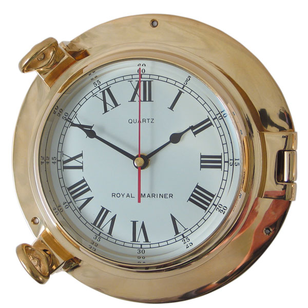 Porthole Clock- Solid Brass Deluxe Class - 15