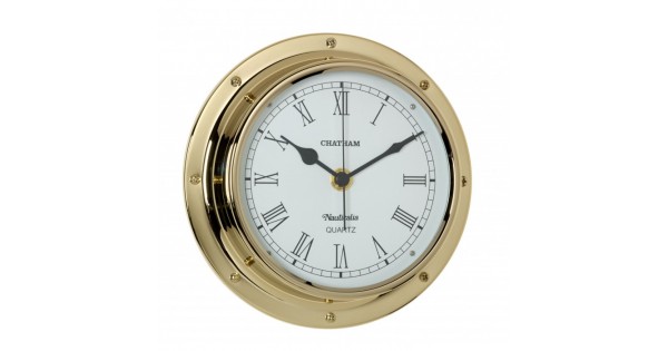 WEMPE porthole clock with nautical flags on dial